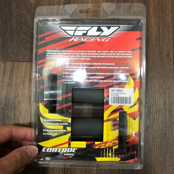 FLY RACING CONTROL Rubber Grips RACE LITE MEDIUM Shock Absorb GREY 24-3021 - Picture 2 of 8